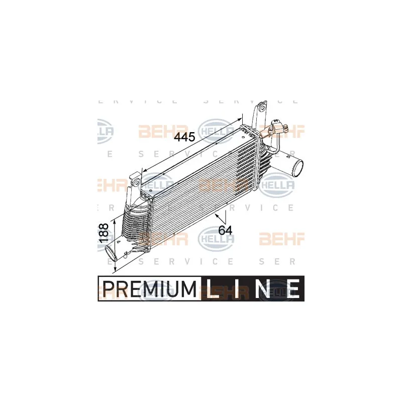 Intercooler, échangeur HELLA 8ML 376 746-041