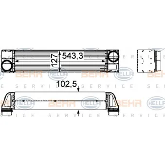 Intercooler, échangeur HELLA 8ML 376 746-051