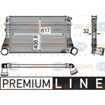 Intercooler, échangeur HELLA 8ML 376 746-061