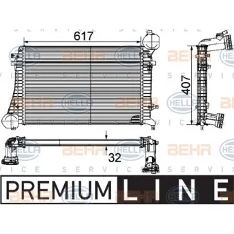 Intercooler, échangeur HELLA 8ML 376 746-071