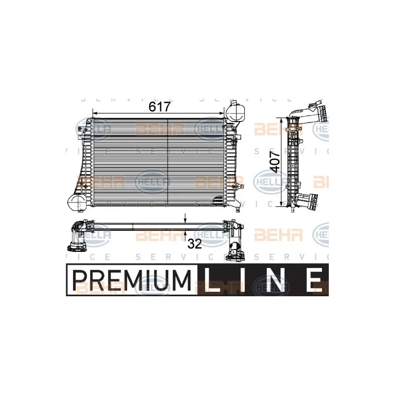 Intercooler, échangeur HELLA 8ML 376 746-071