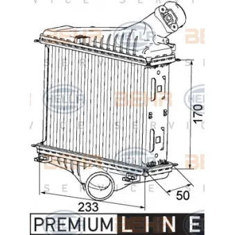 Intercooler, échangeur HELLA 8ML 376 746-081