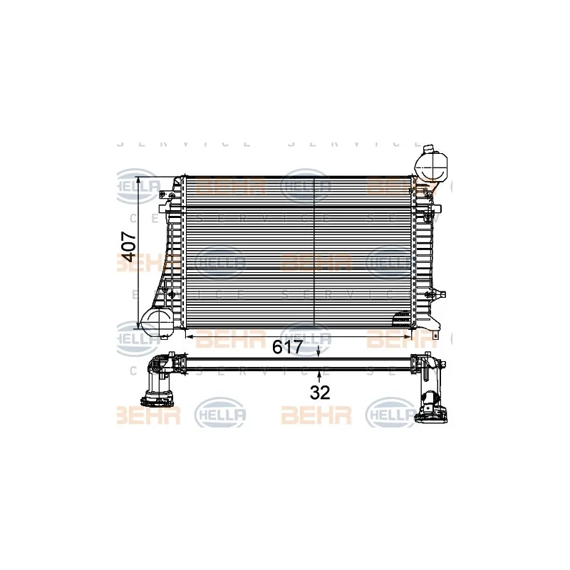 Intercooler, échangeur HELLA 8ML 376 746-131