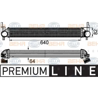 Intercooler, échangeur HELLA 8ML 376 746-141