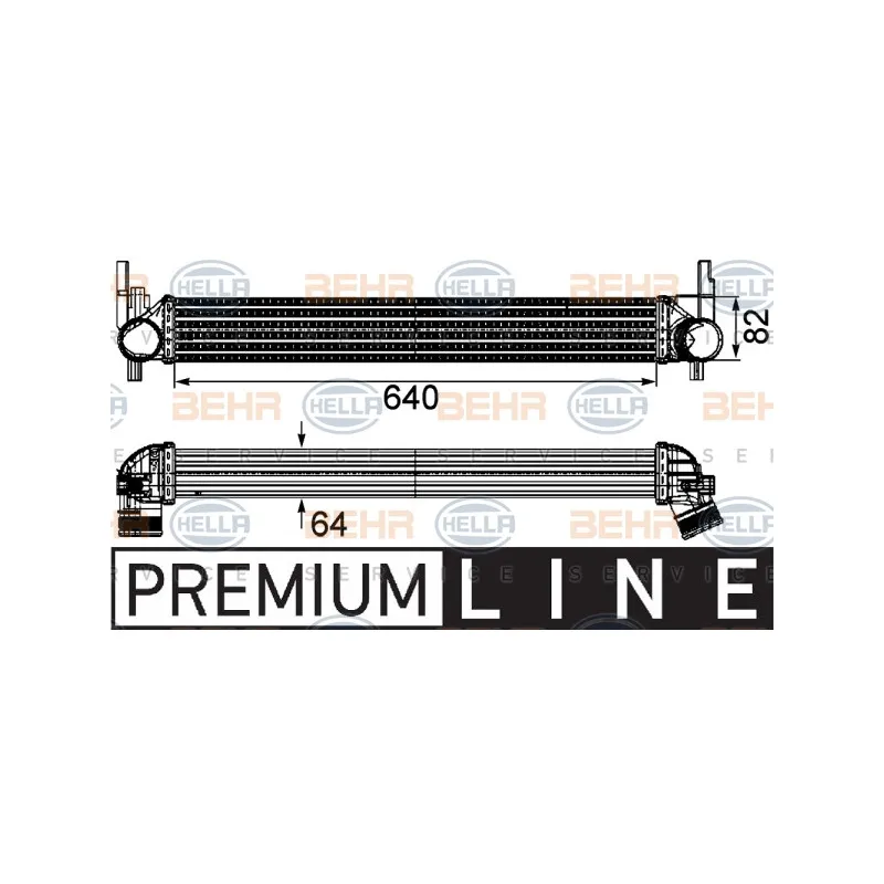 Intercooler, échangeur HELLA 8ML 376 746-141