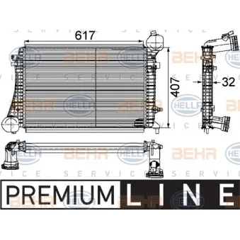 Intercooler, échangeur HELLA 8ML 376 746-151