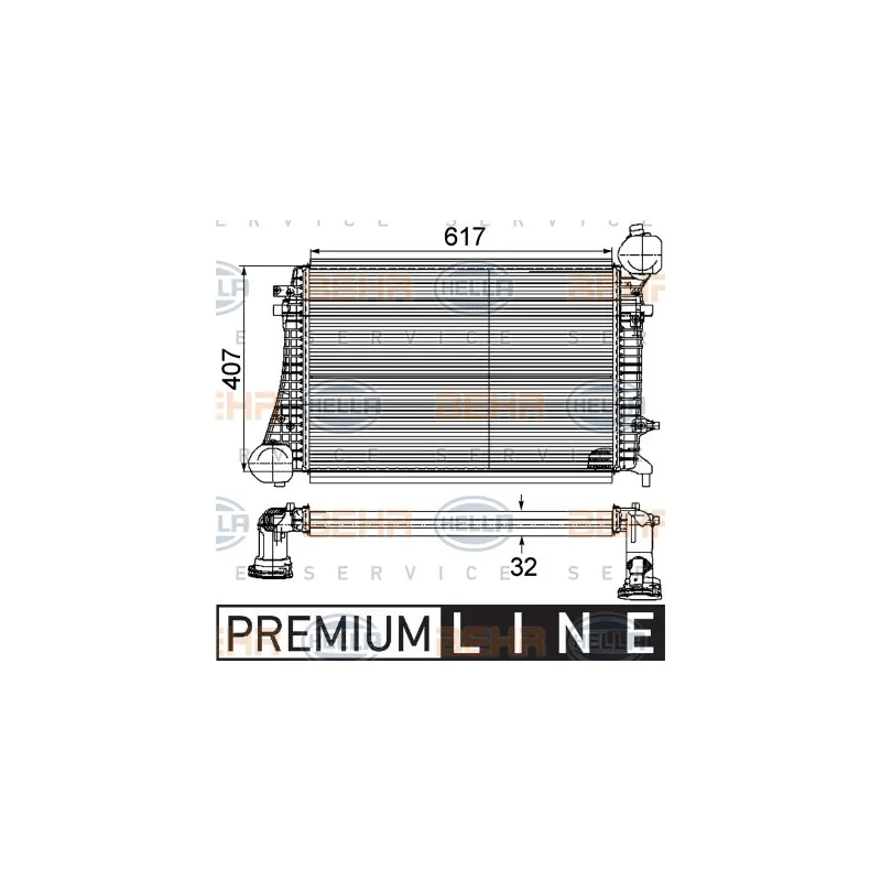Intercooler, échangeur HELLA 8ML 376 746-161