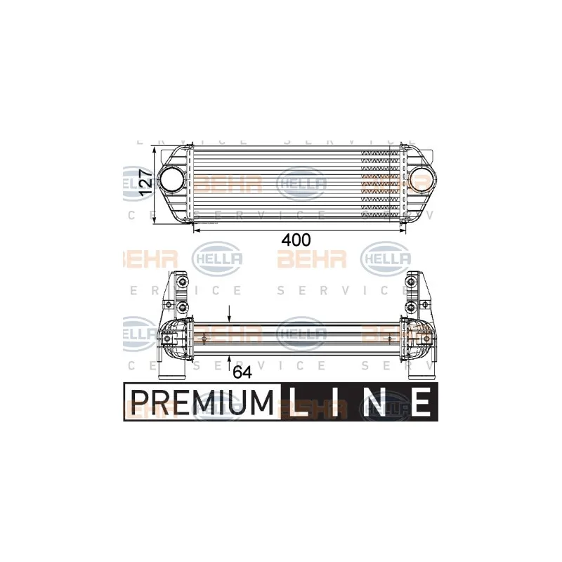 Intercooler, échangeur HELLA 8ML 376 746-171