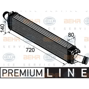 Intercooler, échangeur HELLA 8ML 376 746-181