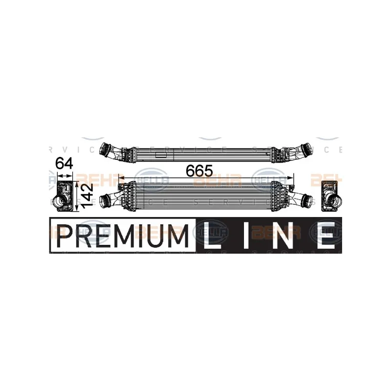 Intercooler, échangeur HELLA 8ML 376 746-191