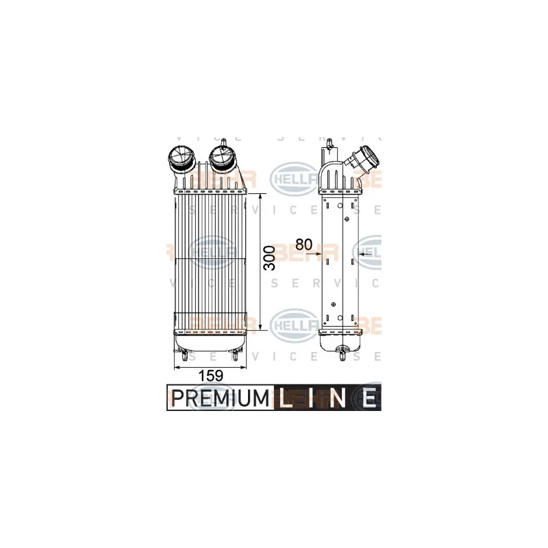 Intercooler, échangeur HELLA 8ML 376 746-211