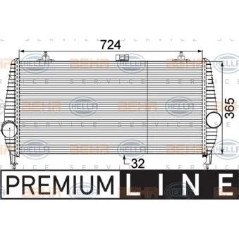 Intercooler, échangeur HELLA 8ML 376 746-231