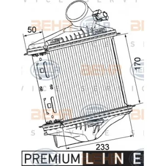 Intercooler, échangeur HELLA 8ML 376 746-241
