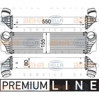 Intercooler, échangeur HELLA 8ML 376 746-401