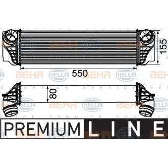 Intercooler, échangeur HELLA 8ML 376 746-411
