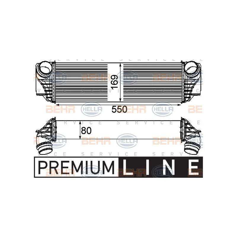 Intercooler, échangeur HELLA 8ML 376 746-421