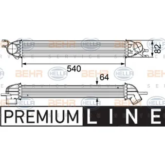 Intercooler, échangeur HELLA 8ML 376 746-451