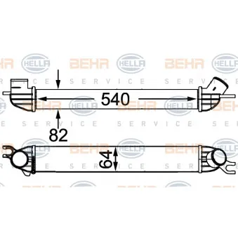 Intercooler, échangeur HELLA 8ML 376 746-454