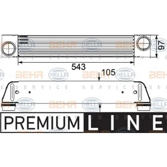 Intercooler, échangeur HELLA 8ML 376 746-461