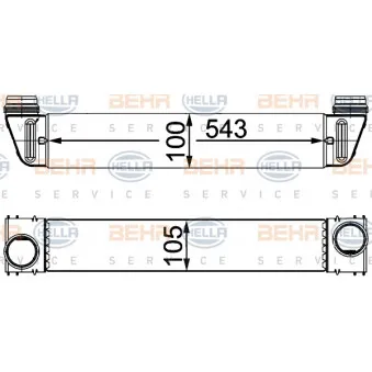 Intercooler, échangeur HELLA 8ML 376 746-464