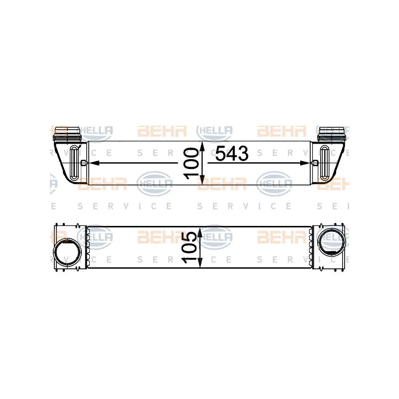 Intercooler, échangeur HELLA 8ML 376 746-464