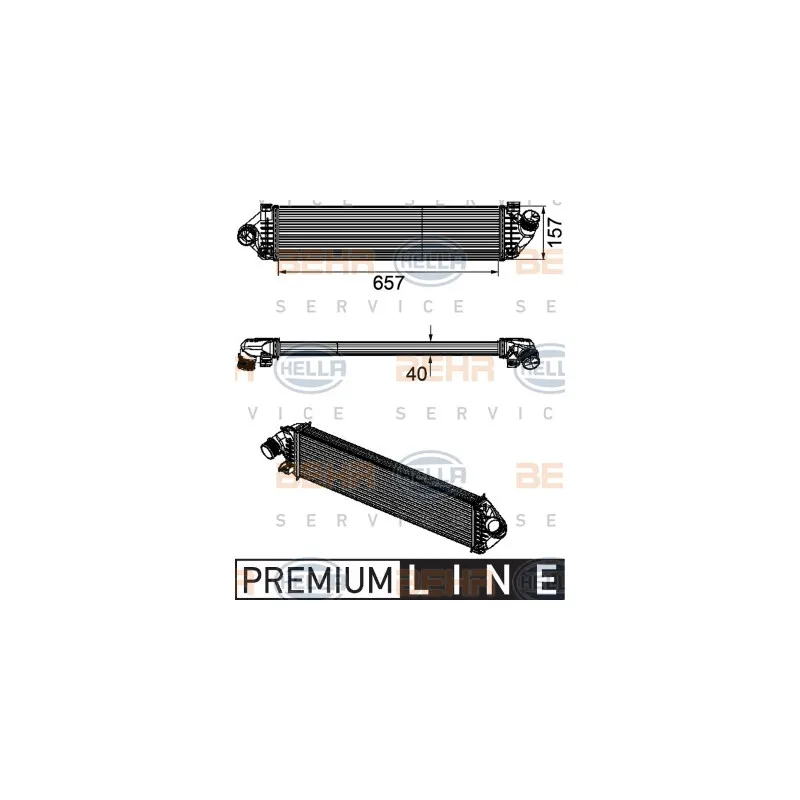 Intercooler, échangeur HELLA 8ML 376 746-471