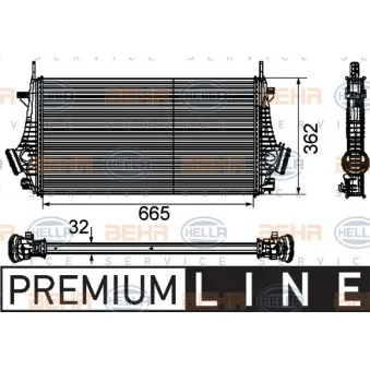 Intercooler, échangeur HELLA 8ML 376 746-481