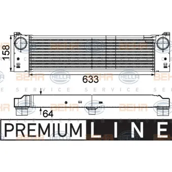 Intercooler, échangeur HELLA 8ML 376 746-491