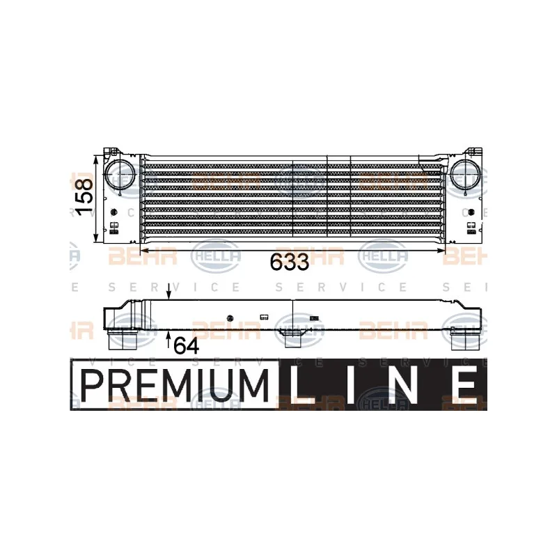 Intercooler, échangeur HELLA 8ML 376 746-491