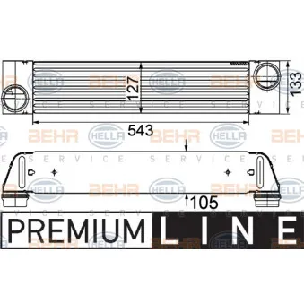 Intercooler, échangeur HELLA 8ML 376 746-501