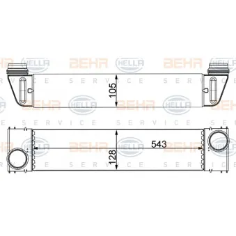 Intercooler, échangeur HELLA 8ML 376 746-504
