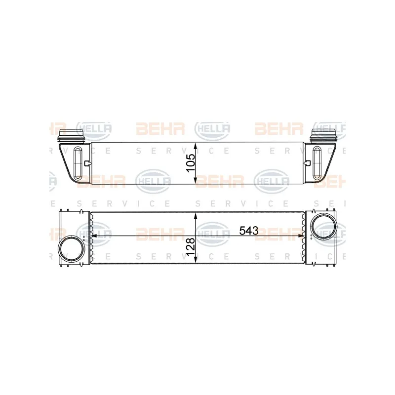Intercooler, échangeur HELLA 8ML 376 746-504
