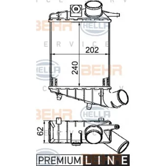 Intercooler, échangeur HELLA 8ML 376 746-541