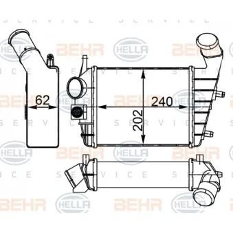 Intercooler, échangeur HELLA 8ML 376 746-544