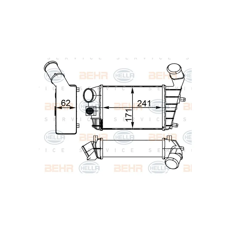Intercooler, échangeur HELLA 8ML 376 746-564