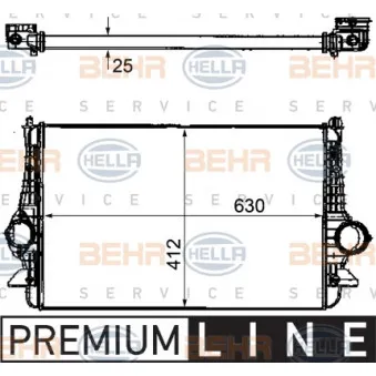 Intercooler, échangeur HELLA 8ML 376 746-571
