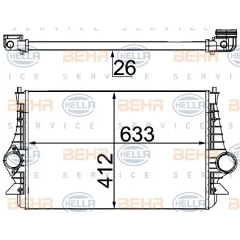 Intercooler, échangeur HELLA 8ML 376 746-574