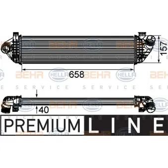 Intercooler, échangeur HELLA 8ML 376 746-581