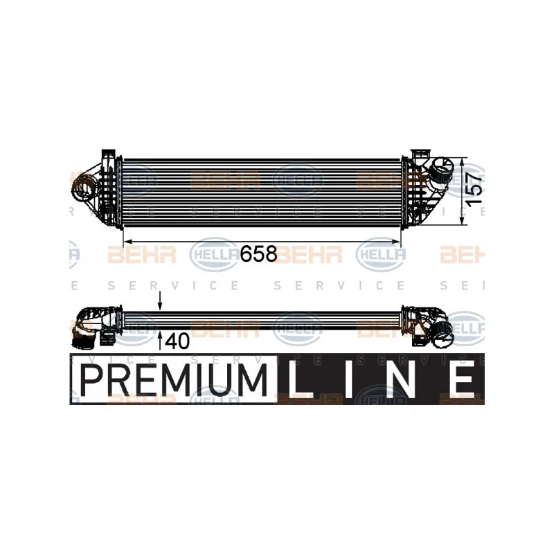 Intercooler, échangeur HELLA 8ML 376 746-581