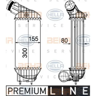 Intercooler, échangeur HELLA 8ML 376 746-591