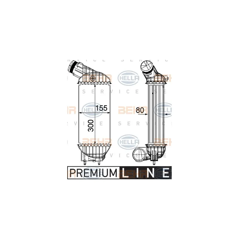 Intercooler, échangeur HELLA 8ML 376 746-591