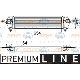 Intercooler, échangeur HELLA 8ML 376 746-601