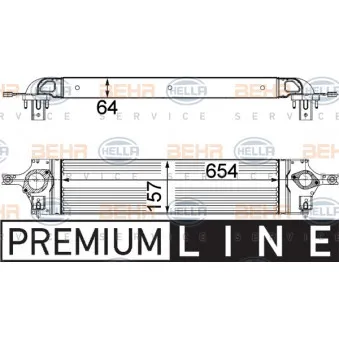 Intercooler, échangeur HELLA 8ML 376 746-611