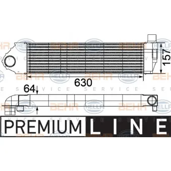 Intercooler, échangeur HELLA 8ML 376 746-701