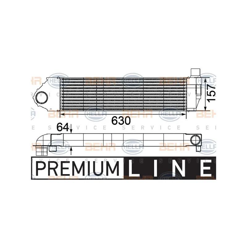 Intercooler, échangeur HELLA 8ML 376 746-701