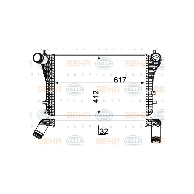Intercooler, échangeur HELLA 8ML 376 746-724