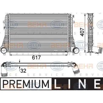 Intercooler, échangeur HELLA 8ML 376 746-741