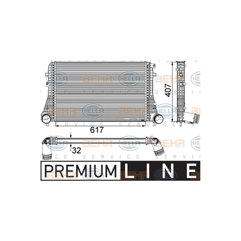 Intercooler, échangeur HELLA 8ML 376 746-741