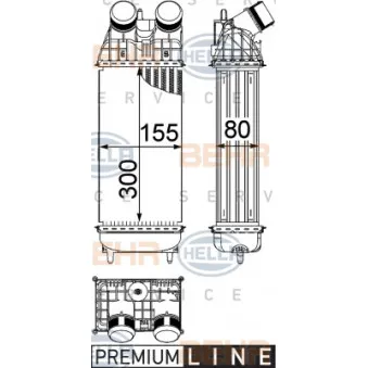 Intercooler, échangeur HELLA 8ML 376 746-771
