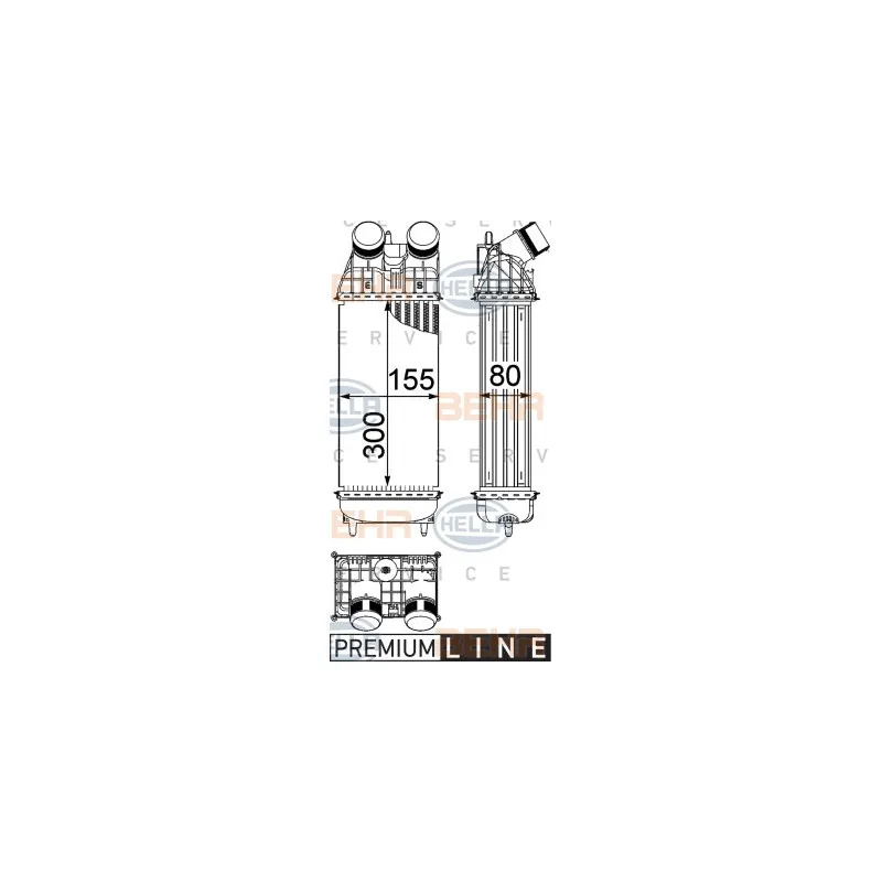 Intercooler, échangeur HELLA 8ML 376 746-771